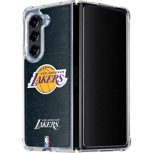 NBA Los Angeles Lakers Black Primary Logo Galaxy Z Fold5 5G Clear Case